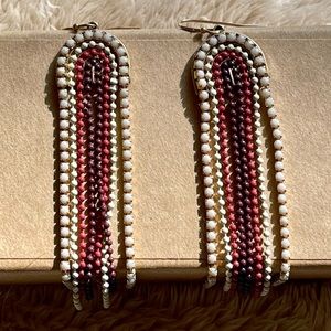 Burgundy and pink Boho Earrings